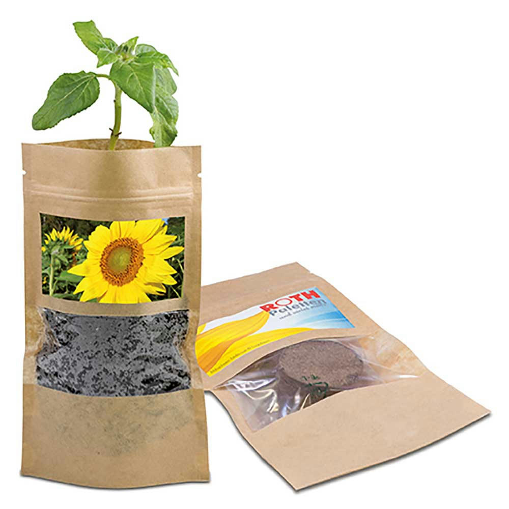 Product image Grünes aus der Tüte mit Samen - Sonnenblume Werbeartikel