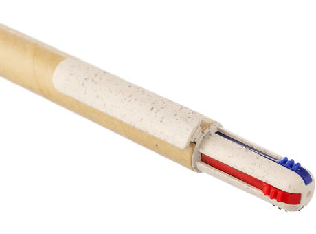 Vierfarbiger Kugelschreiber Deborah aus recyceltem Karton Werbeartikel