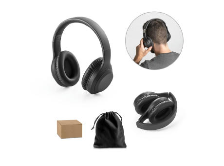 BETTENCOURT. Kopfhörer wireless und faltbar mit ANC und 15 Stunden Akkulaufzeit aus Recyceltes ABS (100% rABS) Werbeartikel