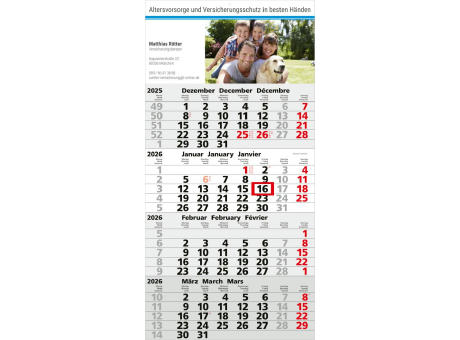 Product image 4-Monatskalender Mega 4 Post Bestseller (Einblatt) Werbeartikel