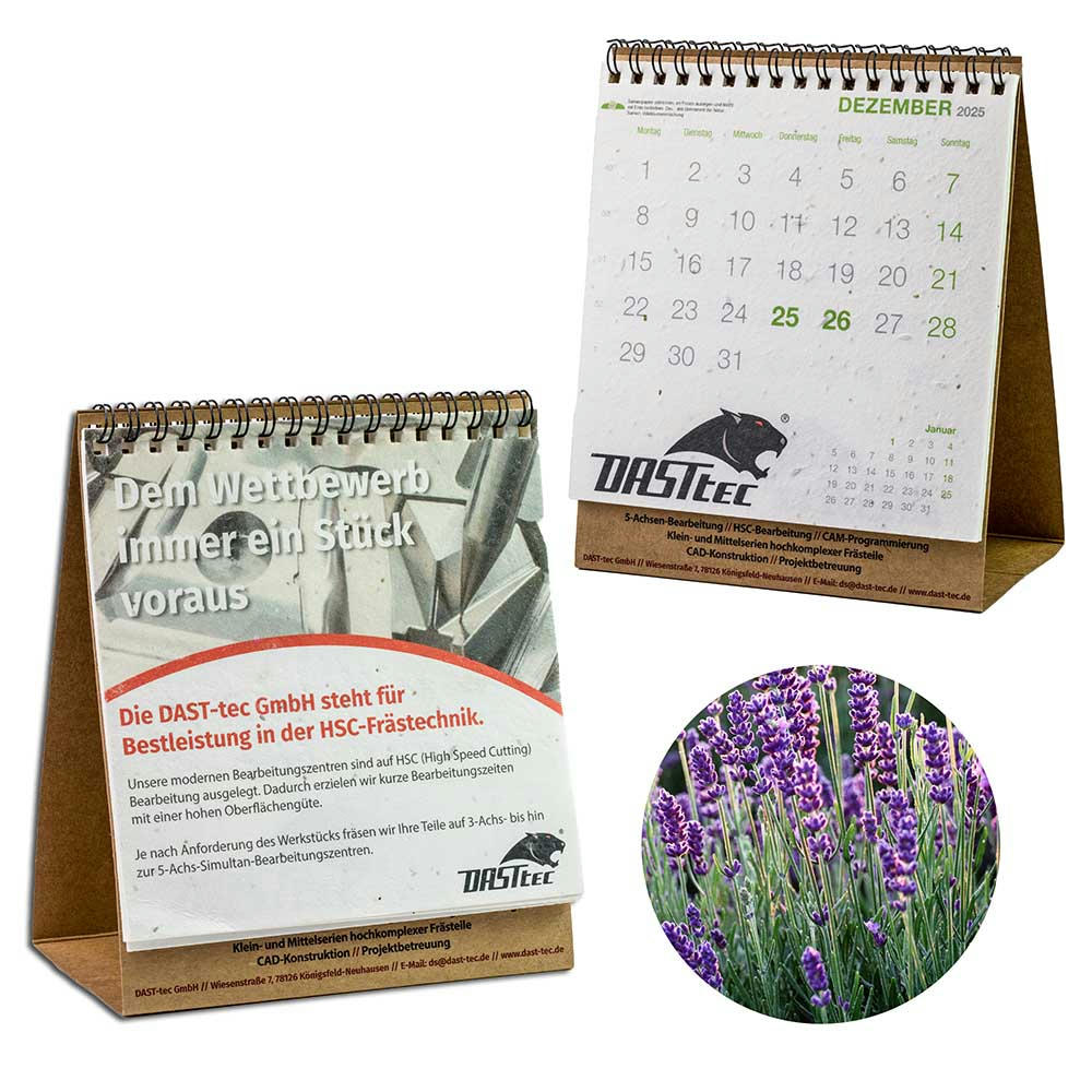 Samenpapier-Tischkalender - Gänseblümchen Werbeartikel