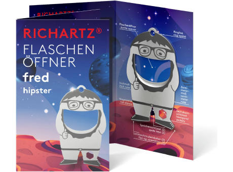 RICHARTZ® FLASCHENÖFFNER fred hipster bedrucken