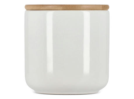 Vorratsdose aus Keramik &amp; Bambus 550 ml Werbeartikel