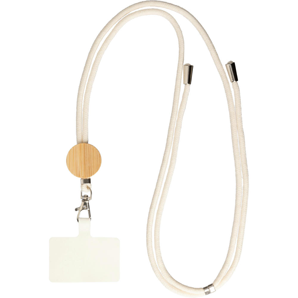 Product image Schlüsselband aus Baumwolle mit Kordel Lucia Werbeartikel