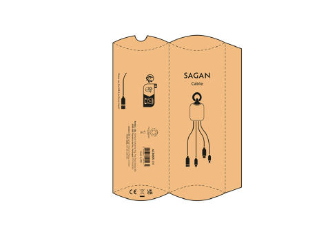 Sagan Ladekabel rPET 4 in 1 bedrucken