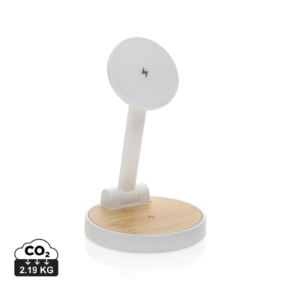 Product image Ontario 2-in-1 15W magnetischer Ladeständer aus RCS rPlastik Werbeartikel