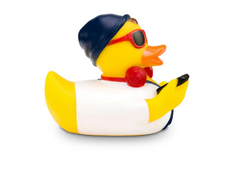 Werbeente Hannes Hipster weißes Shirt Werbeartikel