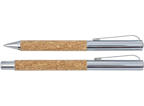 Schreibset aus Kork/Metall Elmer Werbeartikel