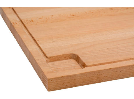 CHOP II Großes FSC Buchenschneidebrett mit Saftrinne Made in Europe Werbeartikel