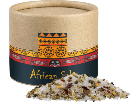 Afrikanisches Salz, ca. 50g, Kraftpapierdose Mini Werbeartikel