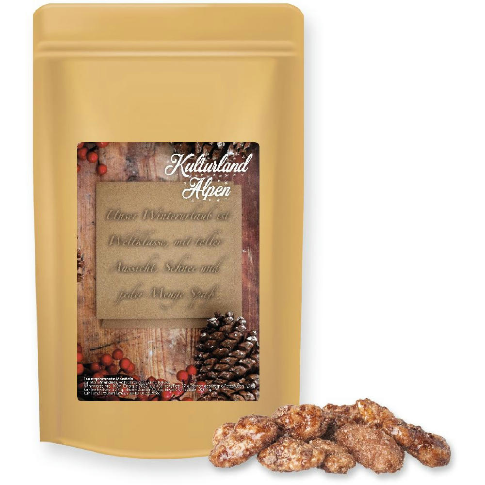 Product image Feuergebrannte Mandeln, ca. 80g, Standbeutel Midi Werbeartikel
