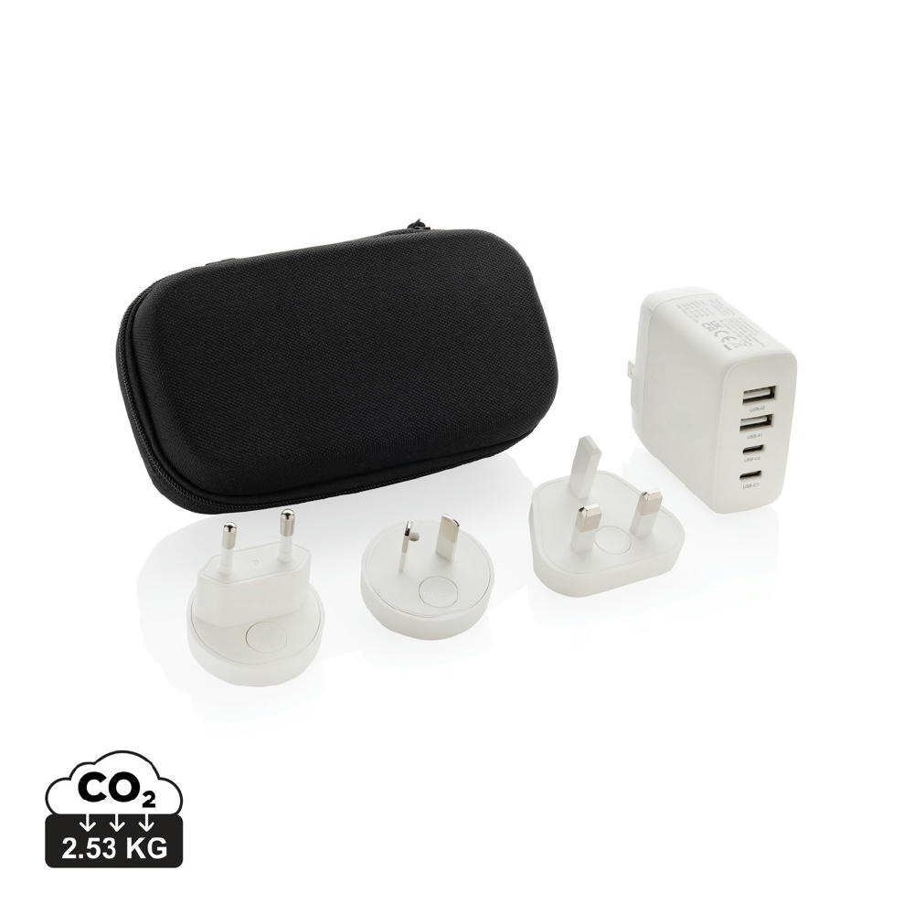 Product image TravelCharge Pro Reiseladegerät mit USB-C aus RCS rec. ABS Werbeartikel