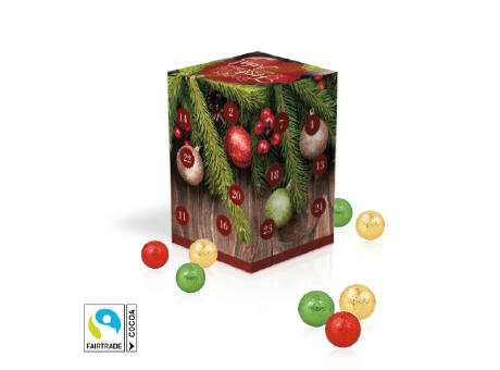 Adventskalender Cube "XL" mit Fairtrade® Schokolade Werbeartikel