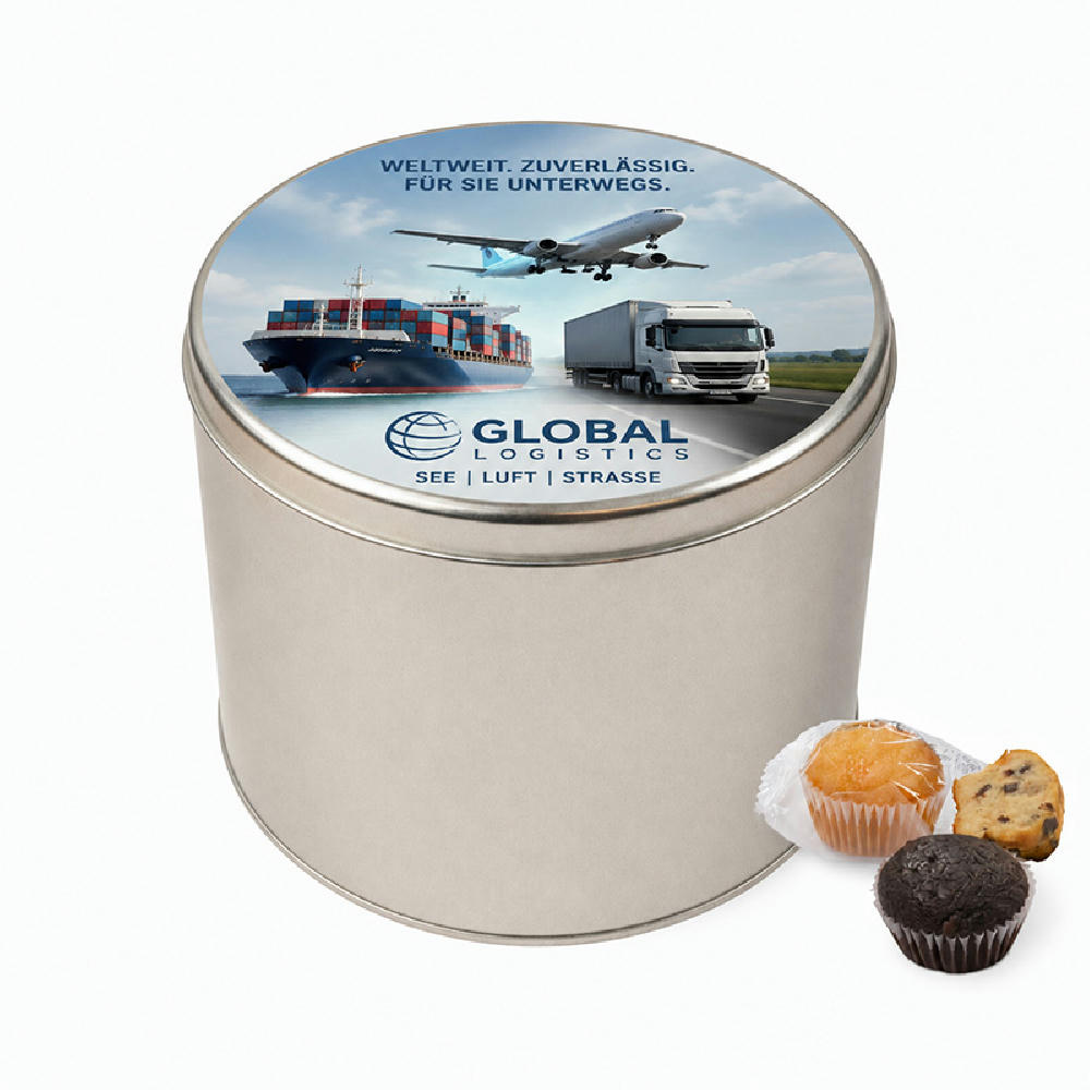Mini-Muffin – Runddose  Werbeartikel