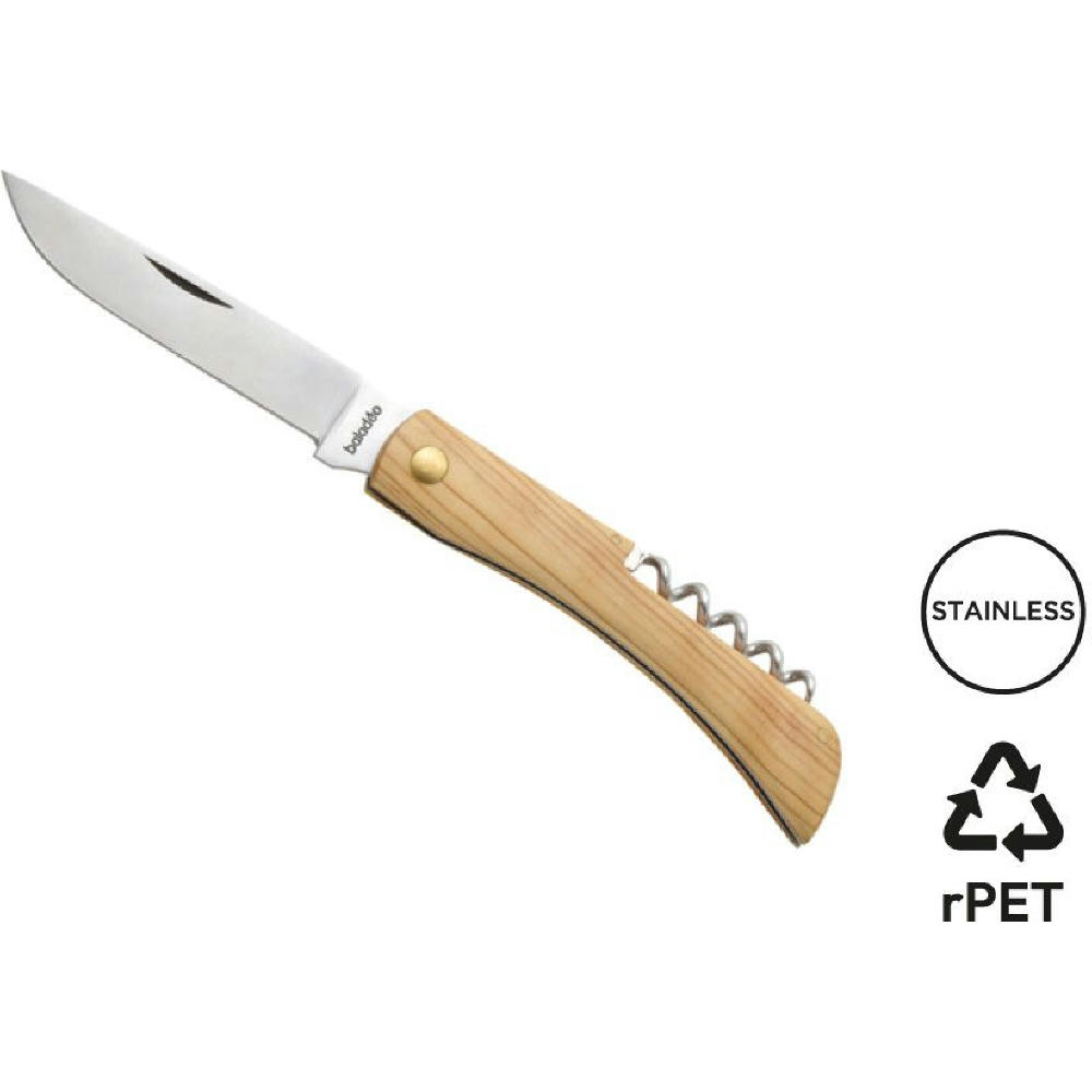 Product image Traditionelles Taschenmesser 'Terroir', Korkenzieher, Olivenholz Werbeartikel