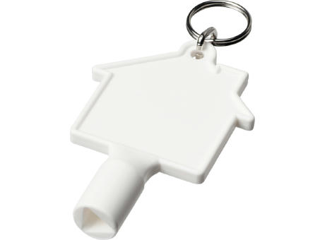 Product image Maximilian Universalschlüssel in Hausform als Schlüsselanhänger aus recyceltem Kunststoff Werbeartikel