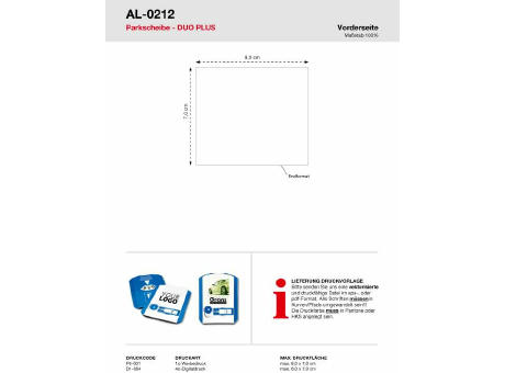 Parkscheibe DUO PLUS inkl. 4c Digitaldruck Werbeartikel