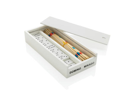 Deluxe Mikado/Domino Set in Holzbox Werbeartikel