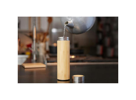 Vakuum Flasche "Bambus", large Werbeartikel