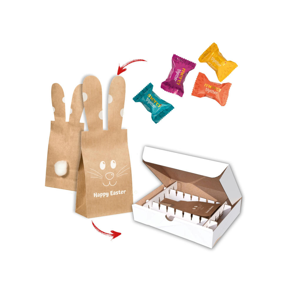 Product image Bunny Bag Merci together mit Versandbox Werbeartikel