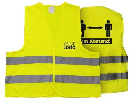 Product image Warnweste 2 Meter Abstand - Mit eigenem Logo vorne Werbeartikel