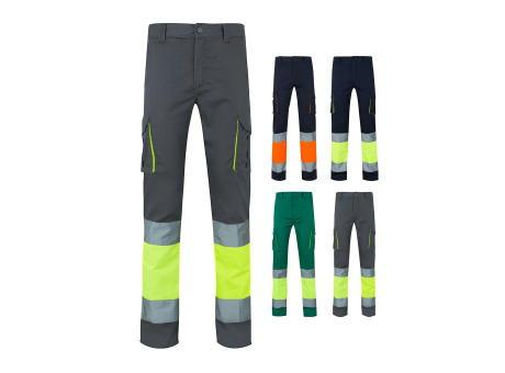 Product image VL ZEUS. Zweifarbige Stretch-Hose mit mehreren Taschen (240 g/m²), aus Baumwolle (46 %), EME (38 %) und Polyester (16 %) Werbeartikel