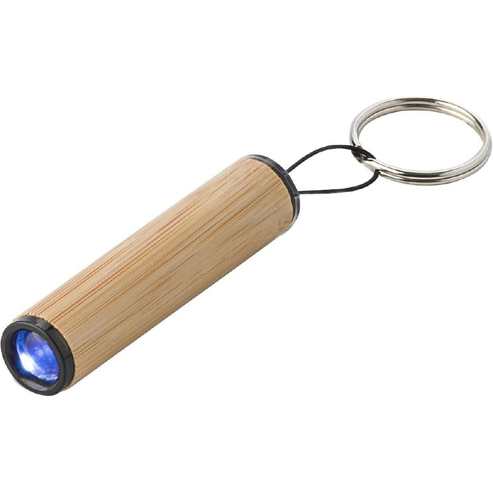 Product image Mini-Taschenlampe aus Bambus mit Schlüsselanhänger Ilse Werbeartikel