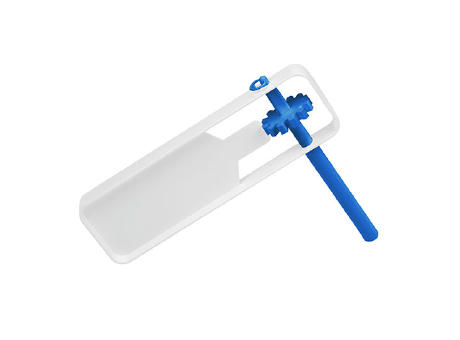 Grundfarbe weiß, Griff blau