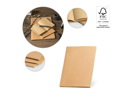 ALCOTT A5. Notizbuch A5 mit Hardcover aus Karton (250 g/m²) und unbedruckte Seiten bedrucken