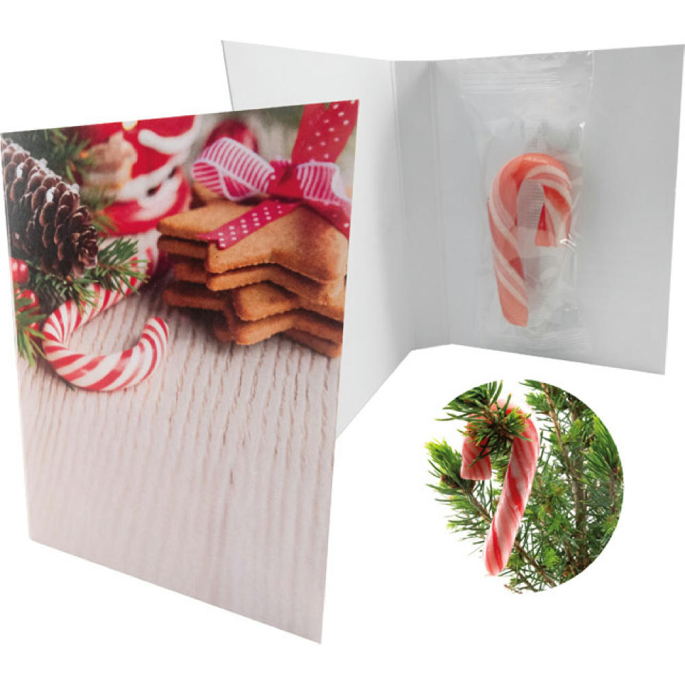 Product image Klappkärtchen Candy Cane Werbeartikel