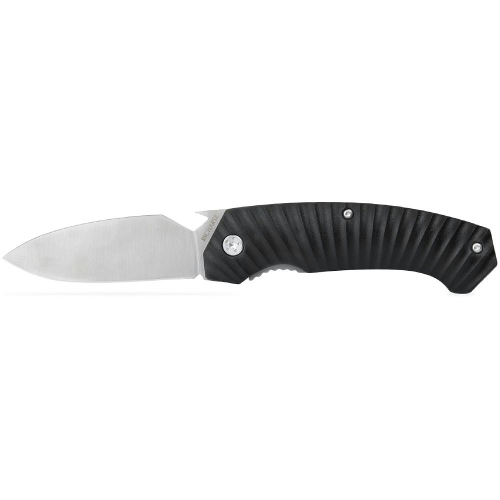 RICHARTZ Ranger 200: Taschenmesser mit schwarzem, geriffeltem Griff – Taschenmesser mit Gravur Ihres Logos