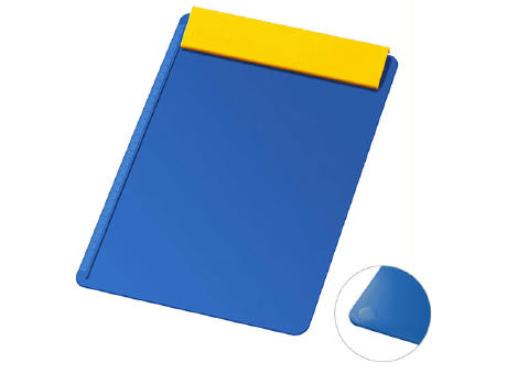 Platte blau, Leiste gelb