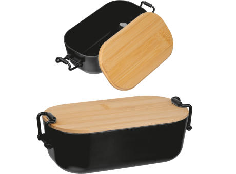 Product image Lunchbox mit Bambusdeckel und Bügelverschluss Werbeartikel