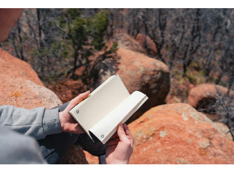 A5 Notizbuch aus GRS recyceltem Leder bedrucken