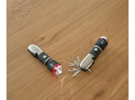 Multifunktionstaschenlampe aus ABS-Kunststoff/Edelstahl/Silikon Amayah Werbeartikel