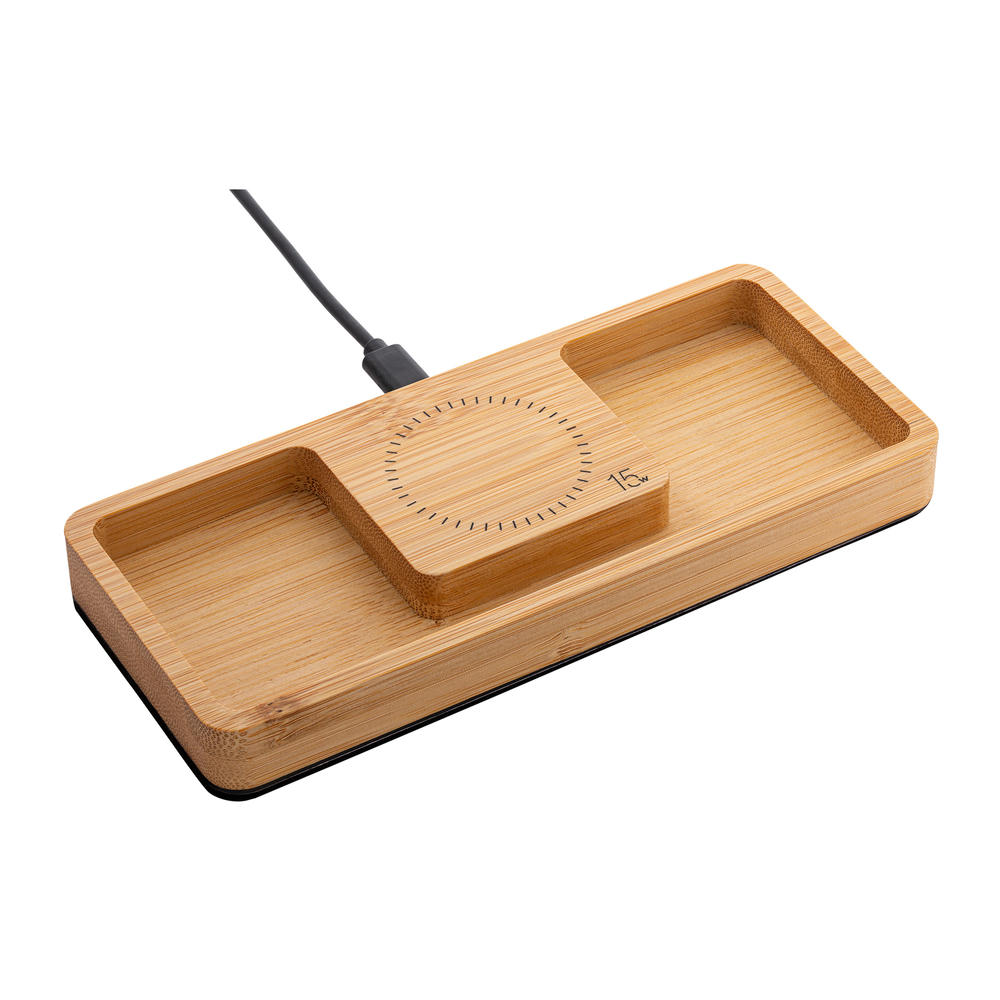 Product image Desktop Organizer mit Wireless Charging REEVES-BAMBOOCHARGE Werbeartikel