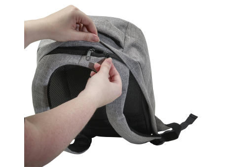 Diebstahlsicherer Rucksack aus Polyester Cruz bedrucken
