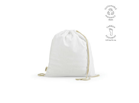Lhotse Kordelzugbeutel aus recycelter Baumwolle (140 g/m²) bedrucken