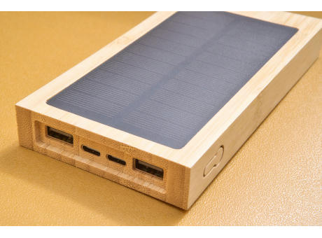 Bambus Solar-Powerbank Elz bedrucken
