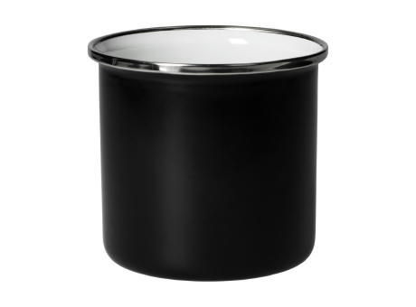 Emaille-Becher "Cozy", 300 ml, schwarz Werbeartikel