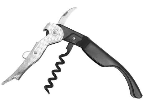 Kellnermesser 'Rioja', Doppelhebel, schwarz Werbeartikel