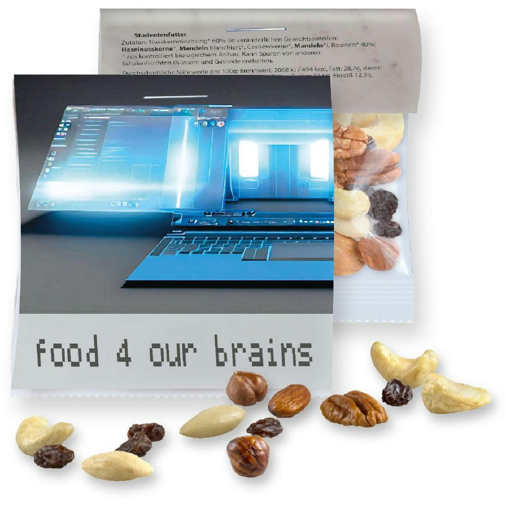 Product image Studentenfutter, ca. 30g, Express Maxi-Tüte mit Werbereiter Werbeartikel