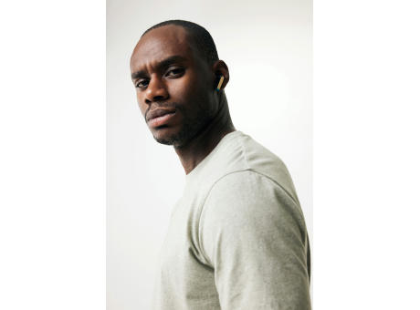 TWS-Kopfhörer aus RCS recyceltem Kunststoff und Bambus Werbeartikel