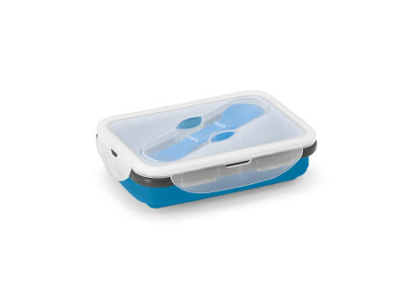 Product image SAFFRON. Lunchbox. Faltbare hermetische Frischhaltebox aus Silikon und PP 640 mL bedrucken