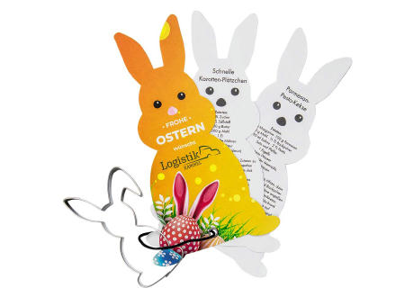 Backförmchen mit Rezeptblock - Hase Werbeartikel