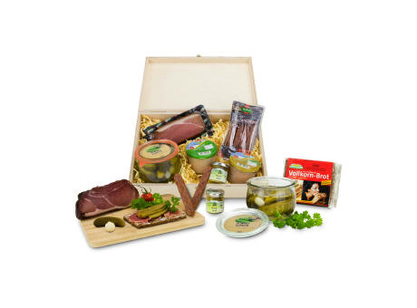 Geschenkset / Präsenteset: Herzhafte Kiste Werbeartikel