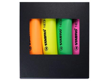 STABILO NEON 4er-Set Leuchtmarkierer bedrucken