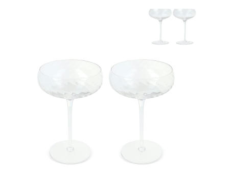 Byon Opacity 2er-Set Sektgläser mit stilvollem Glasmuster 300ml Werbeartikel