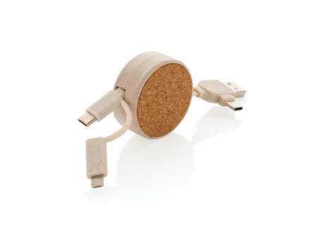 Kork und Weizen 6-in-1 Ladekabel bedrucken