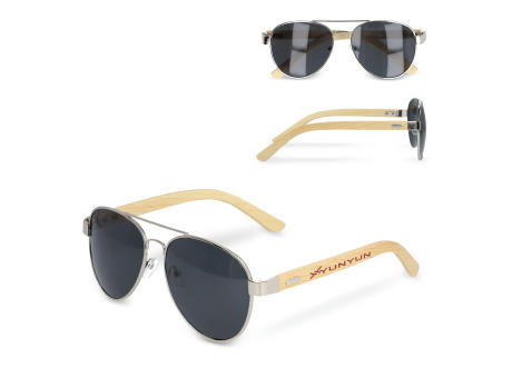 Piloten Sonnenbrille mit Bambus Bügeln bedrucken